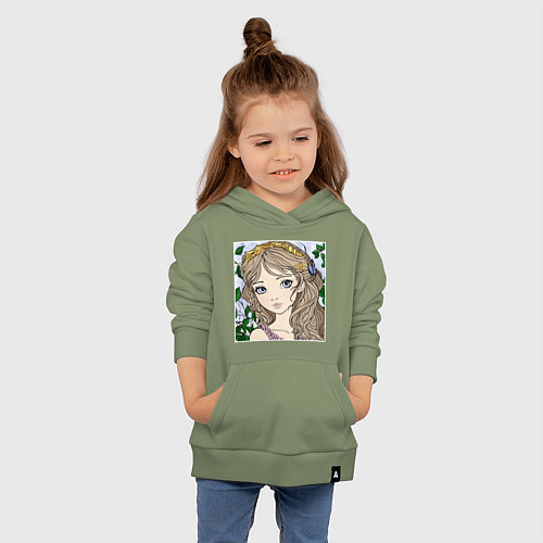 Детская толстовка-худи Лесная фея рисунок / Авокадо – фото 4