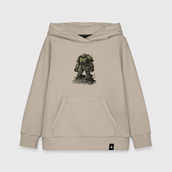 Толстовка детская хлопковая Воин в силовой броне защитной - Fallout, цвет: миндальный