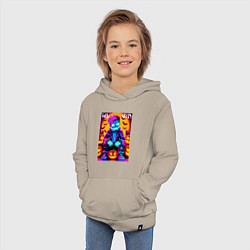 Толстовка детская хлопковая Прикольный чувак - Майнкрафт и хэллоуин, цвет: миндальный — фото 2