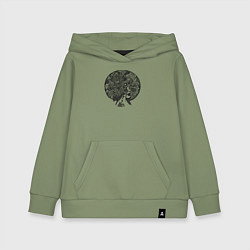 Толстовка детская хлопковая Цветочная голова, цвет: авокадо