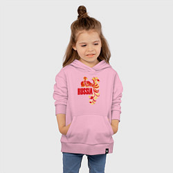 Толстовка детская хлопковая Russia, цвет: светло-розовый — фото 2