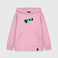 Толстовка детская хлопковая Взгляд инопланетянина через стекло, цвет: светло-розовый