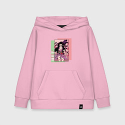 Толстовка детская хлопковая Клинок рассекающий демонов Незуко Демон, цвет: светло-розовый