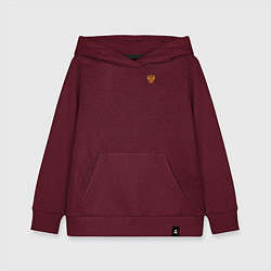 Толстовка детская хлопковая Сокрушу пред ним врагов его малый герб желтый, цвет: меланж-бордовый