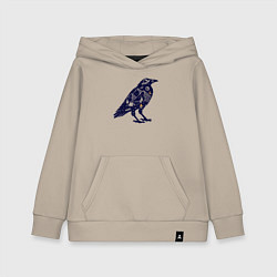 Толстовка детская хлопковая Ворон путешественник, цвет: миндальный