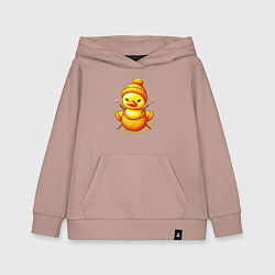 Толстовка детская хлопковая Нейросеть - вязаный утёнок, цвет: пыльно-розовый