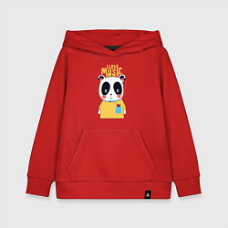 Толстовка детская хлопковая Панда - я люблю музыку, цвет: красный