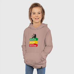 Толстовка детская хлопковая Корни регги, цвет: пыльно-розовый — фото 2