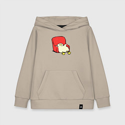 Толстовка детская хлопковая Толстая утка в кресле, цвет: миндальный