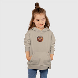 Толстовка детская хлопковая Лис в шапке и шарфе, цвет: миндальный — фото 2