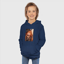 Толстовка детская хлопковая Волчица и пряности Холо удивление, цвет: тёмно-синий — фото 2