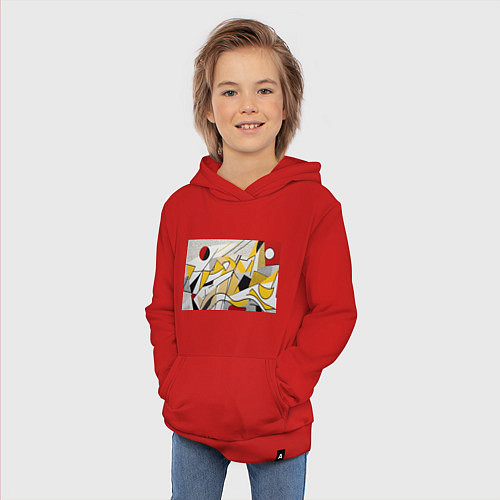 Детская толстовка-худи Абстракция поп-арт геометрия / Красный – фото 3