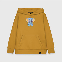 Толстовка детская хлопковая Милый слоненок, цвет: горчичный