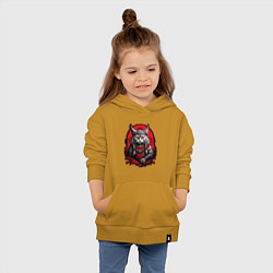 Толстовка детская хлопковая Кот викинг, цвет: горчичный — фото 2