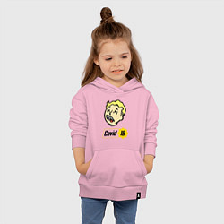 Толстовка детская хлопковая Vault boy - covid 19, цвет: светло-розовый — фото 2
