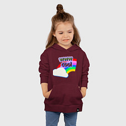Толстовка детская хлопковая Rainbow Vibes, цвет: меланж-бордовый — фото 2