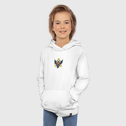 Детская толстовка-худи Россия герб символика / Белый – фото 3