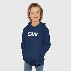 Толстовка детская хлопковая Street Workout OldSchool White Hoodie, цвет: тёмно-синий — фото 2