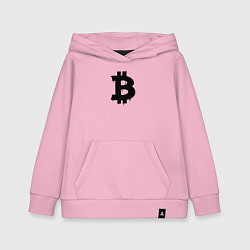 Толстовка детская хлопковая Биткоин - знак, цвет: светло-розовый