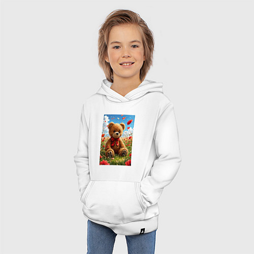 Детская толстовка-худи Медвежонок / Белый – фото 3