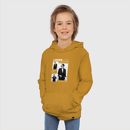 Детская толстовка-худи J-hope hosok bts / Горчичный – фото 3