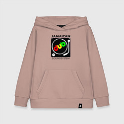 Толстовка детская хлопковая Ямайская звуковая система, цвет: пыльно-розовый
