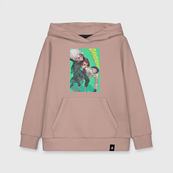 Толстовка детская хлопковая Дандадан Момо Аясэ, цвет: пыльно-розовый