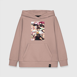 Толстовка детская хлопковая Дандадан: Момо Аясэ, цвет: пыльно-розовый