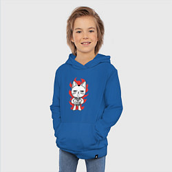 Толстовка детская хлопковая Дандадан ёкай кот-дух, цвет: синий — фото 2