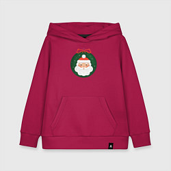 Толстовка детская хлопковая Дед Мороз в ёлочном шарике, цвет: маджента