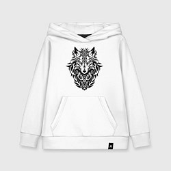 Толстовка детская хлопковая Лиса в стиле тату, цвет: белый