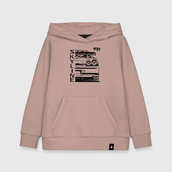Толстовка детская хлопковая Nissan Skyline GT-R, цвет: пыльно-розовый