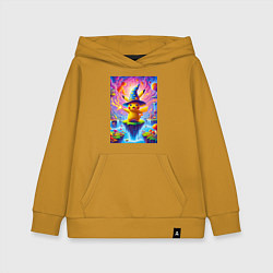Толстовка детская хлопковая Пикачу в шляпе в сказочной стране, цвет: горчичный