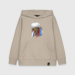 Толстовка детская хлопковая Русский медведь арт, цвет: миндальный