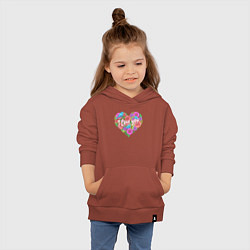 Толстовка детская хлопковая Love flowers, цвет: кирпичный — фото 2
