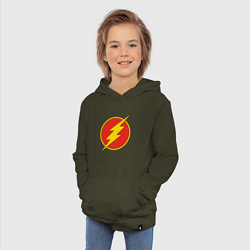 Детская толстовка-худи Flash logo / Хаки – фото 3