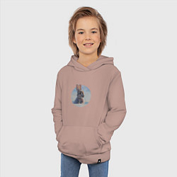 Толстовка детская хлопковая Зимний зайка, цвет: пыльно-розовый — фото 2