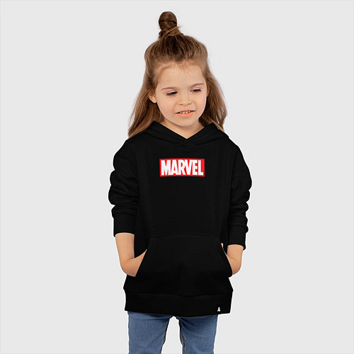 Детская толстовка-худи Marvel logo / Черный – фото 4