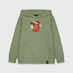 Толстовка детская хлопковая Новогодний Почита из Человек-бензопила, цвет: авокадо
