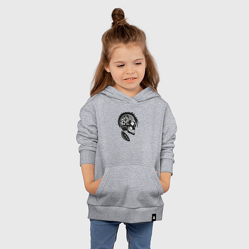 Детская толстовка-худи Punks skulls / Меланж – фото 4