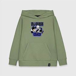 Толстовка детская хлопковая Синяя тюрьма Блю Лок персонажи, цвет: авокадо