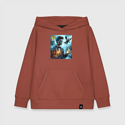 Толстовка детская хлопковая Harry Potter wizard - cyberpunk, цвет: кирпичный