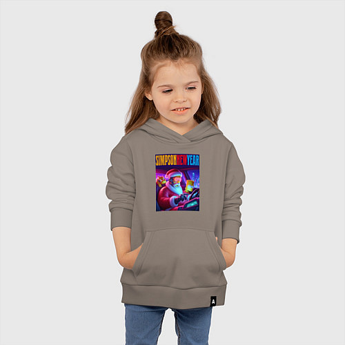 Детская толстовка-худи Homer Simpson in the car with his son / Утренний латте – фото 4