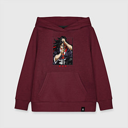 Толстовка детская хлопковая Клинок, рассекающий демонов Кокушибо, цвет: меланж-бордовый