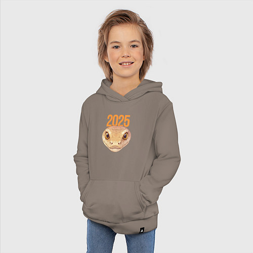 Детская толстовка-худи Желтая змея 2025 / Утренний латте – фото 3
