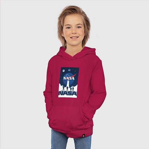 Детская толстовка-худи NASA открытия / Маджента – фото 3