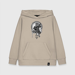 Толстовка детская хлопковая Славянский бог Перун - покровитель воинов, цвет: миндальный