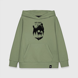 Толстовка детская хлопковая Обережный тотем медведя - быть добру, цвет: авокадо