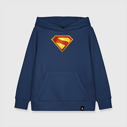 Толстовка детская хлопковая Супермен Джеймса Ганна лого, цвет: тёмно-синий