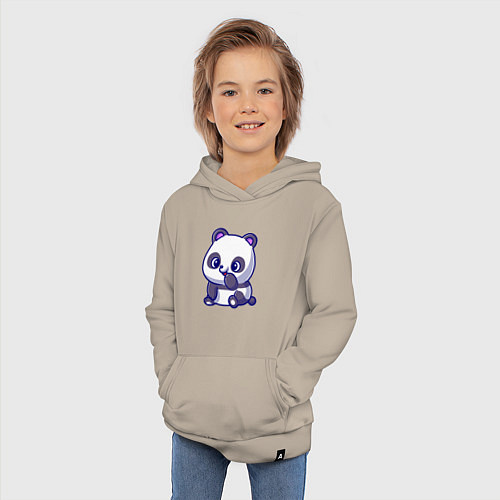 Детская толстовка-худи Миленькая панда / Миндальный – фото 3